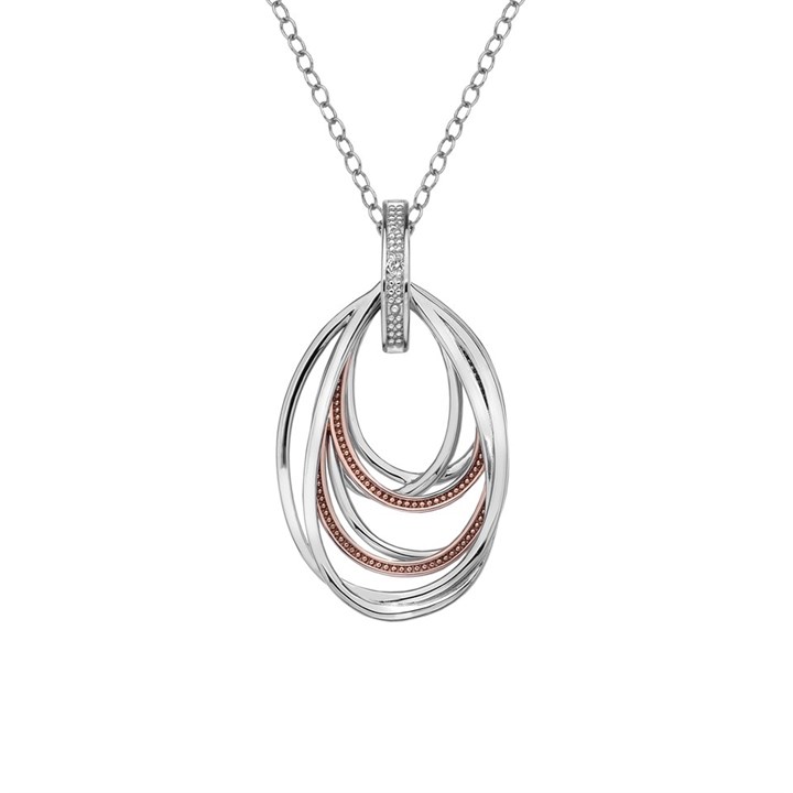 Hot Diamonds DP652 Silver And Rose Gold Plated Glamorous Necklace - J0404