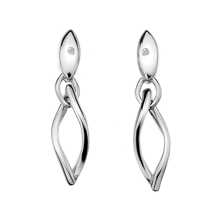 Hot Diamonds DE340 Silver Diamond Sparkle Drop Earrings - J0408
