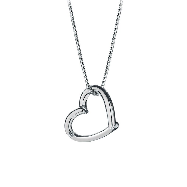 Hot Diamonds DP214 Just Add Love Silver Diamond Heart Necklace - J0409