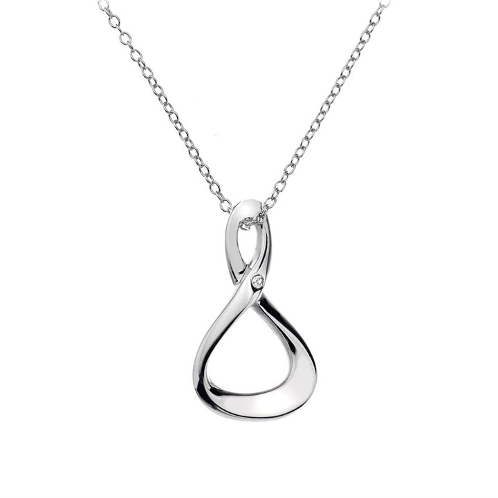 Hot Diamonds DP370 Silver Diamond Entwine Eternal Twist Necklace - J0410