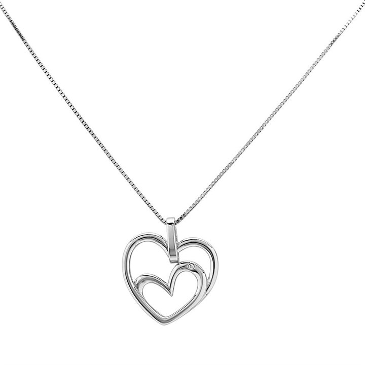 Hot Diamonds DP466 Silver Diamond Forever Heart Necklace - J0411