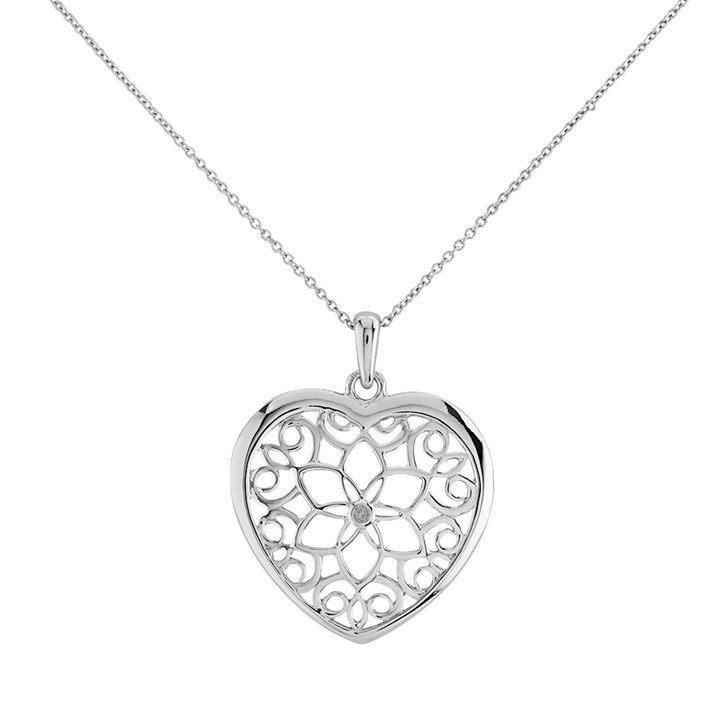Hot Diamonds DP314 Silver Diamond Levanter Heart Necklace - J0423
