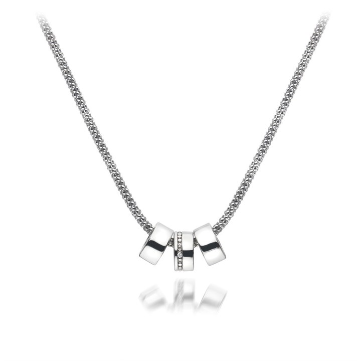 Hot Diamonds DP547 Silver Trio Ring Necklace - J0424