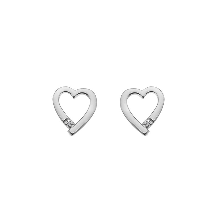 Hot Diamonds DE371 Silver Open Heart Stud Earrings - J0434