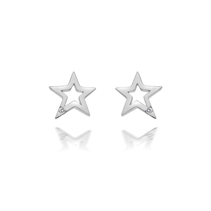 Hot Diamonds DE104 Distinctive Silver Star Stud Earrings - J0439