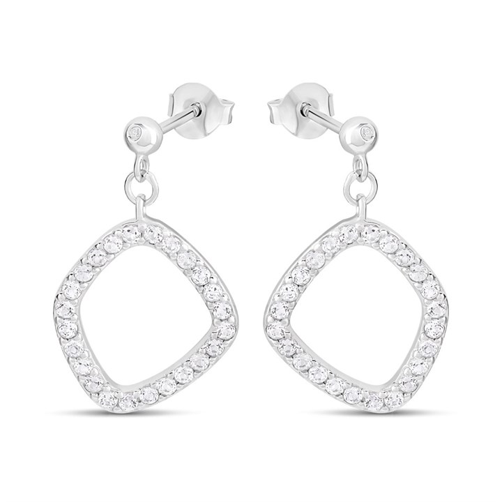 Hot Diamonds Silver Behold White Topaz Earrings - J0449