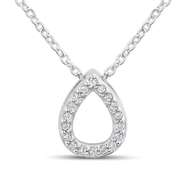 Hot Diamonds Silver Teardrop Necklace - J0453