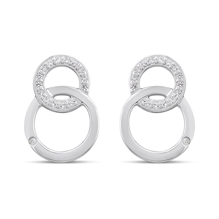Hot Diamonds Silver Striking Interlocking Earrings - J0463