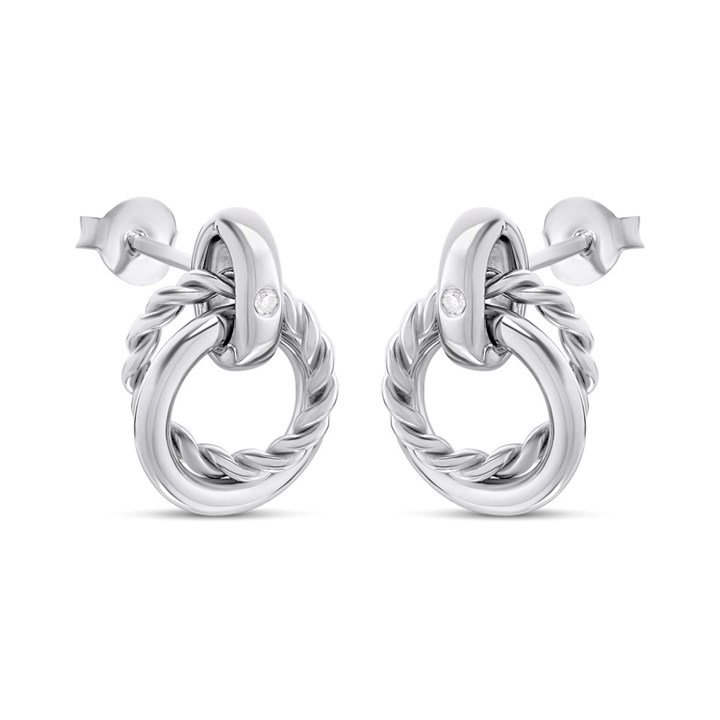 Hot Diamonds Silver Willow Rope Earrings - J0465