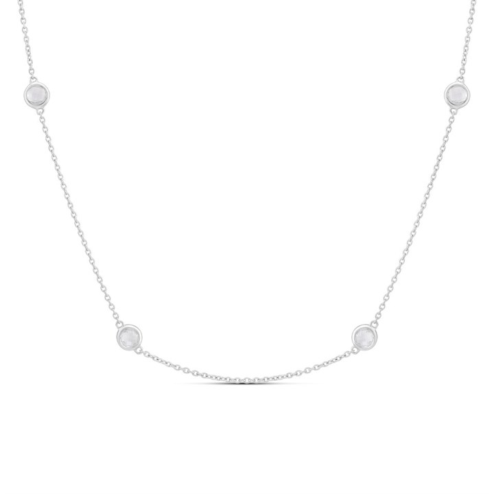 Hot Diamonds Silver Tender White Topaz Necklace - 60cm - J0467