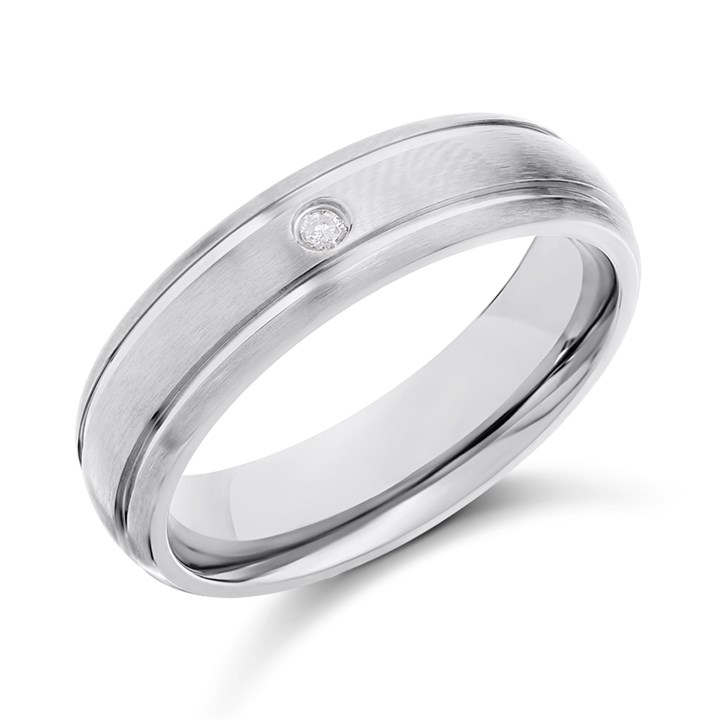 Titanium 6mm Diamond Ring - J1003