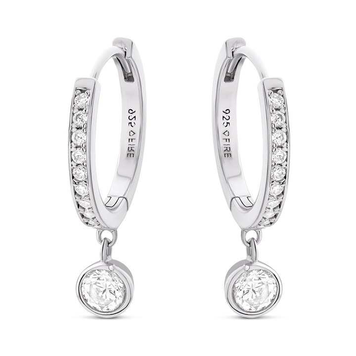 Diamonfire Pave Zirconia Assembled Hoop Earrings E6059 - J3145