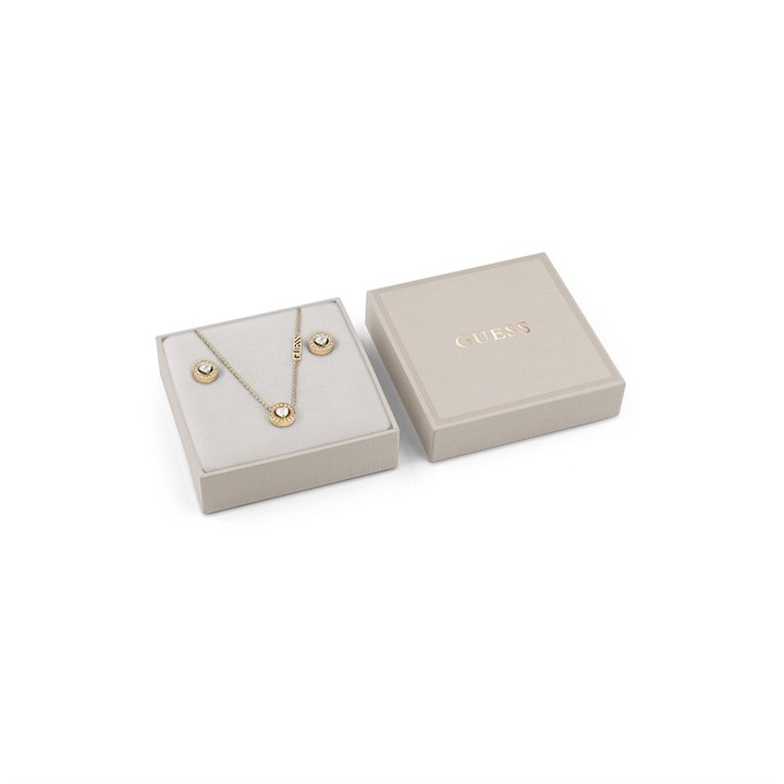 Guess UBS04694YG Gold Tone Crystal Earrings And Necklet Set - J42254