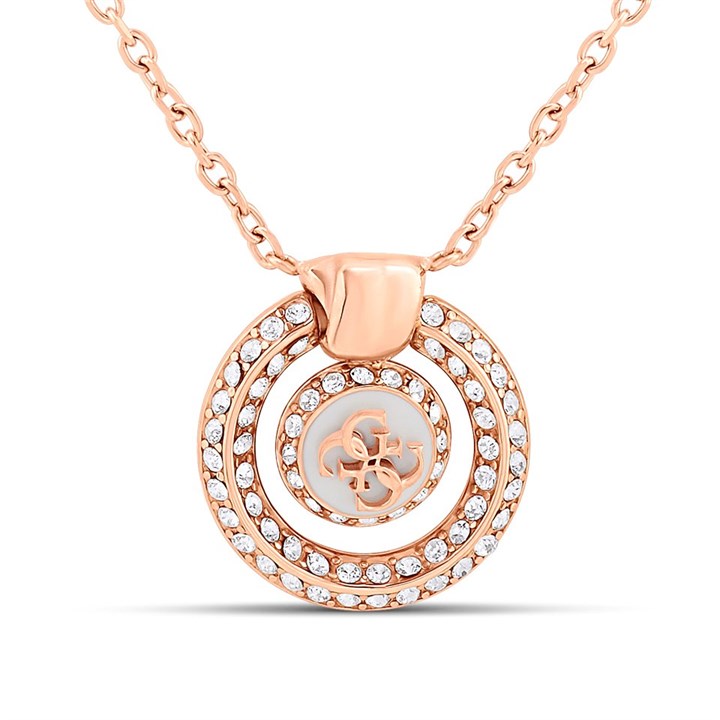 Guess UBN04052RGWH Rose Tone Knot You Necklace - J42287