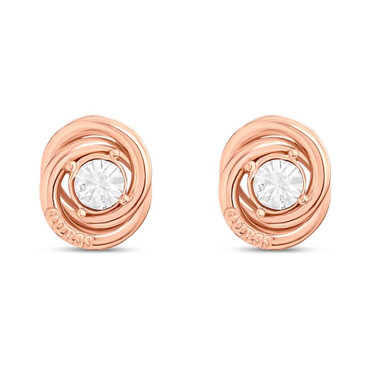 Guess UBE04065RG Rose Tone Crystal Stud Earrings - J42317