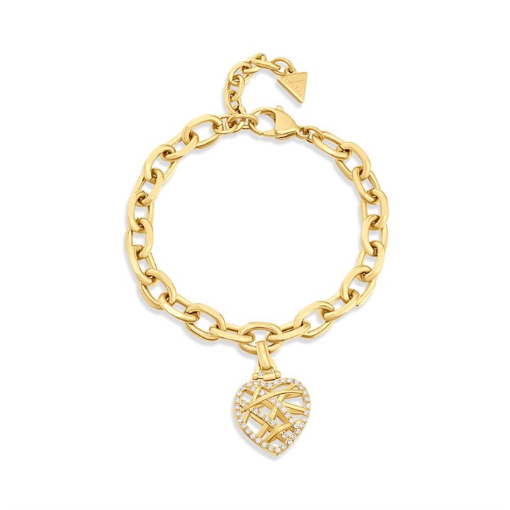 Guess UBB03094YGL Heart Cage Charm Bracelet - J42318