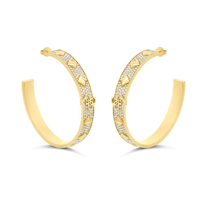 Guess UBE03280YG 4G Forever Pave Hoop Earrings - J42324