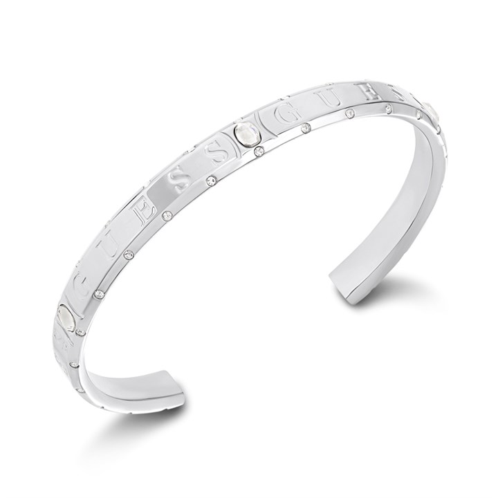 GUESS JUBB03115JWRHL Silver Tone Crystal Bangle - J42358