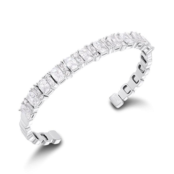 GUESS JUBB05352JWRHS Silver Tone Crystal Bangle - J42366