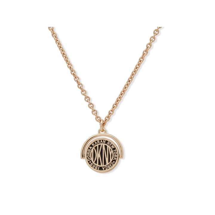 DKNY 60559653-887 Gold Tone Token Necklace - J46141