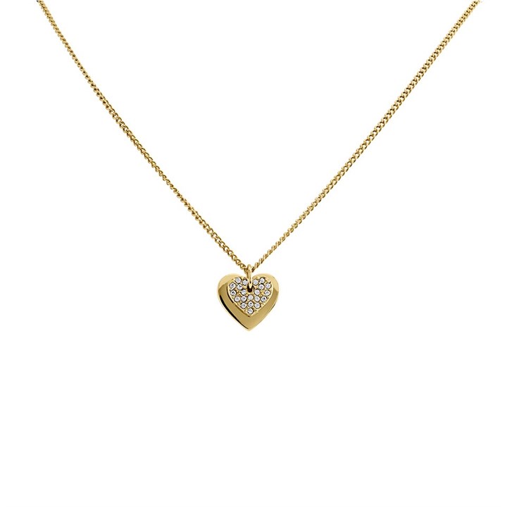 DKNY 04N00030 Gold Tone Crystal Heart Necklace - J46151
