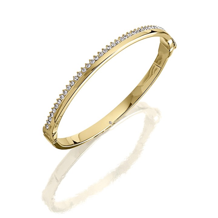 DKNY 04B00049 Gold Tone Crystal Bangle - J46154