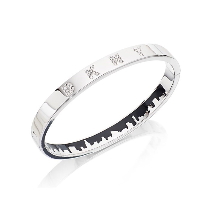 DKNY 60559676-G03 Silver Tone Crystal Skyline Bangle - J4626