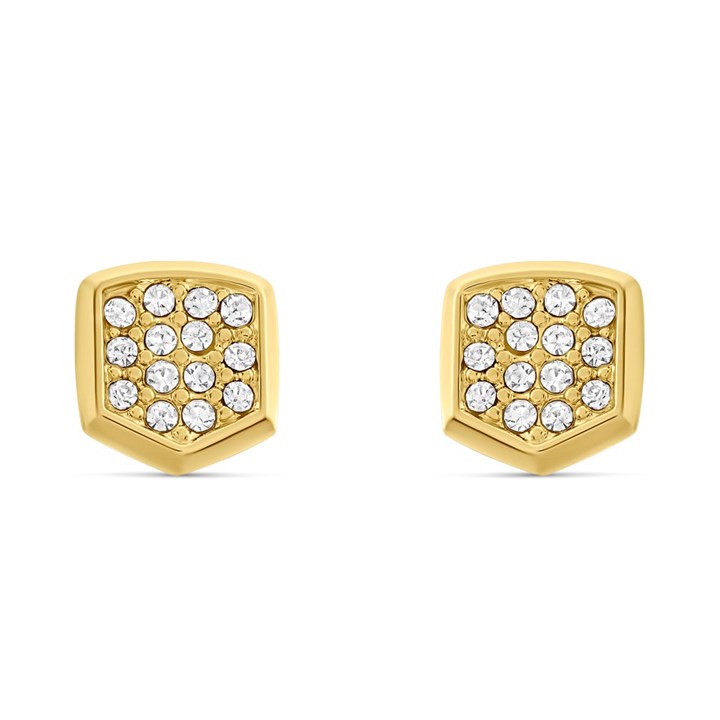 Fossil JF04532710 Heritage Crest Gold Tone Stud Earrings - J49346