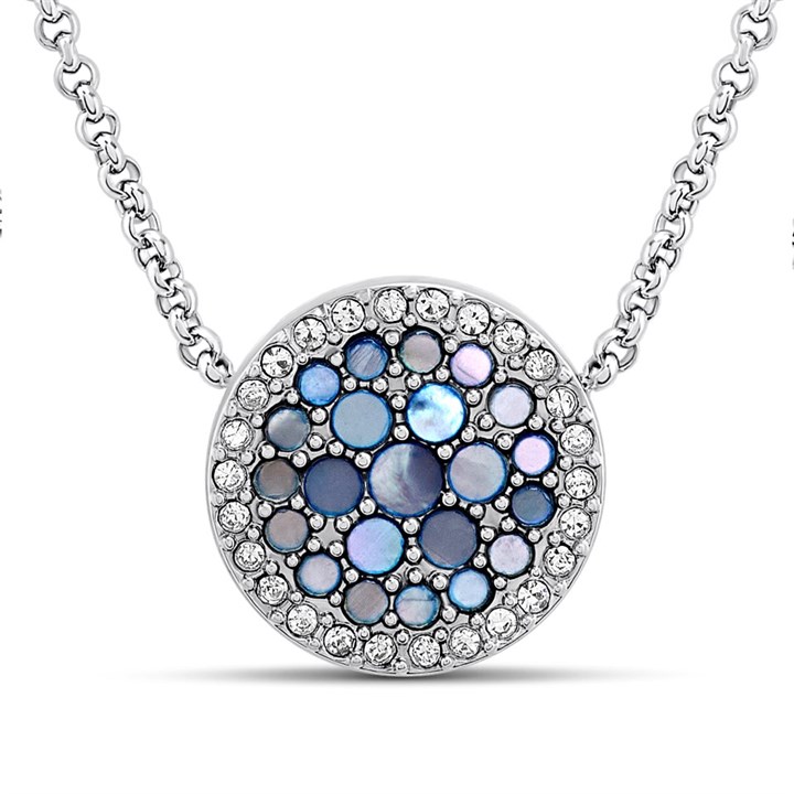 Fossil JF03224040 Blue Mosaic Stainless Steel Necklace - J49390