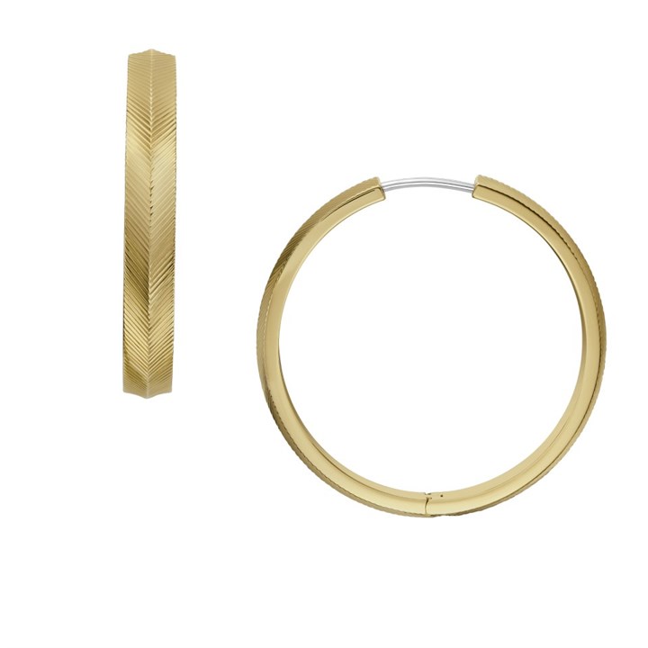 Fossil JF04538710 Gold Tone Hoop Earrings - J49403