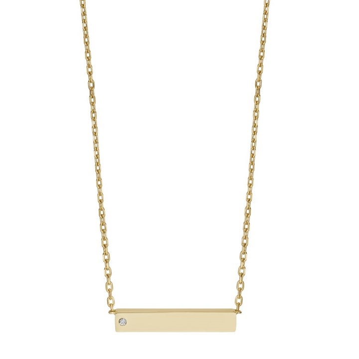 Fossil JOF00820710 Gold Tone Stone Set Bar Necklace - J49411