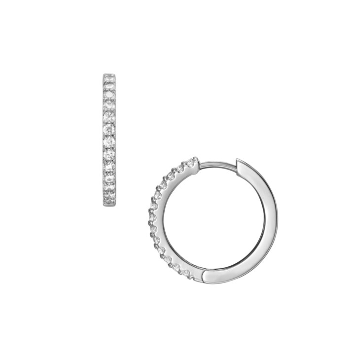 Fossil JF04802040 Stainless Steel CZ Hoop Earrings - J49439