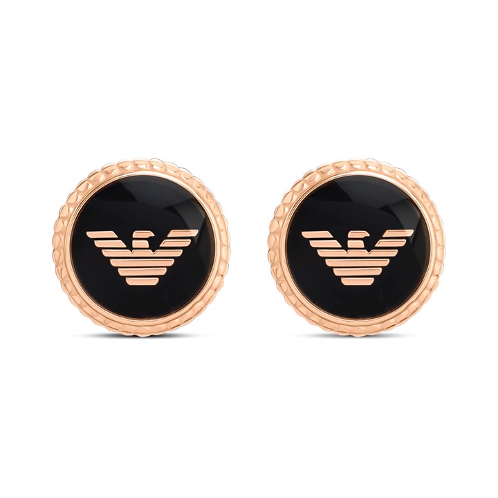 Emporio Armani EGS2534221 Rose Tone Logo Earrings - J6917
