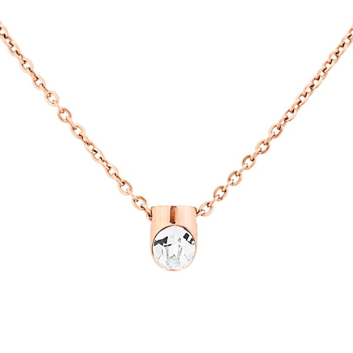 Calvin Klein K8YPN140200 Brill Rose Tone Crystal Necklace - J7269