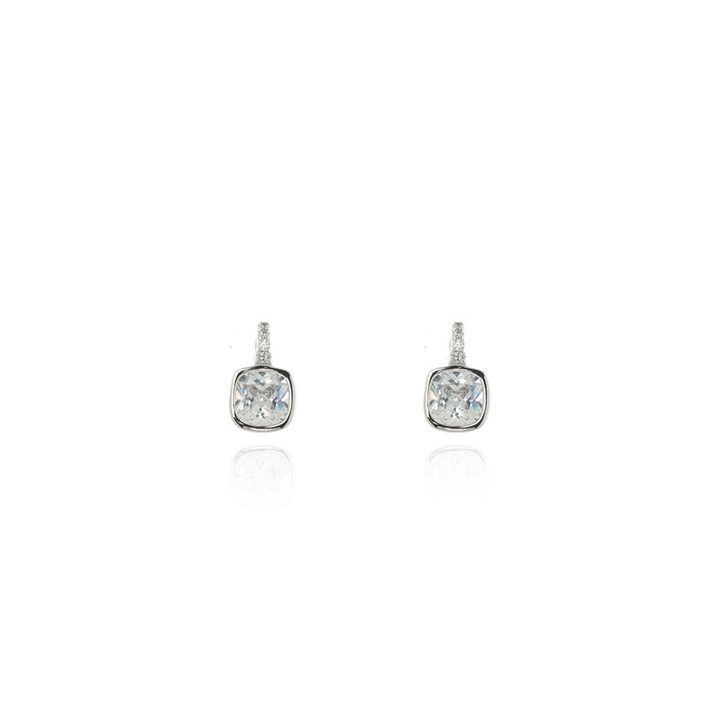 Cachet London Silver Tone Cushion Earrings - J74154