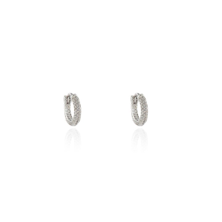 Cachet London Silver Tone Pavé Hoop Earrings - J74158