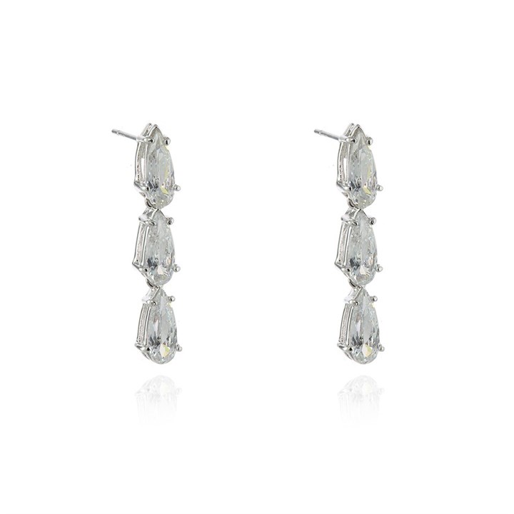 Cachet London Silver Tone Triple Pear Drop Earrings - J74173