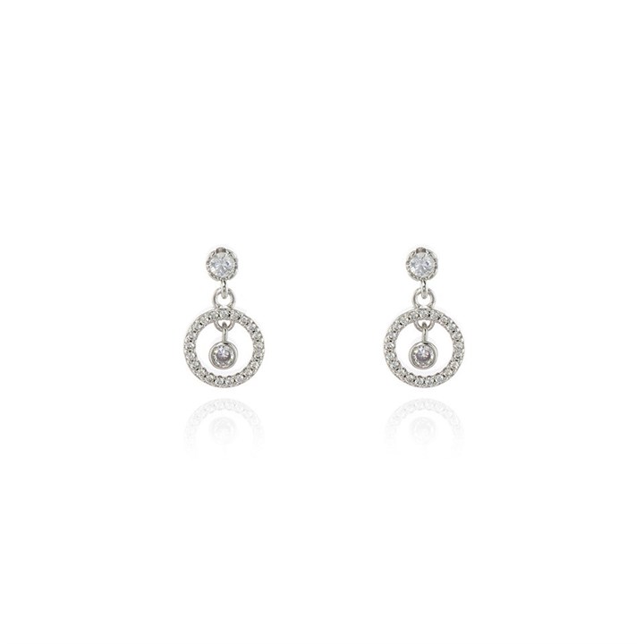 Cachet London Silver Tone Open Circle Drop Earrings - J74175