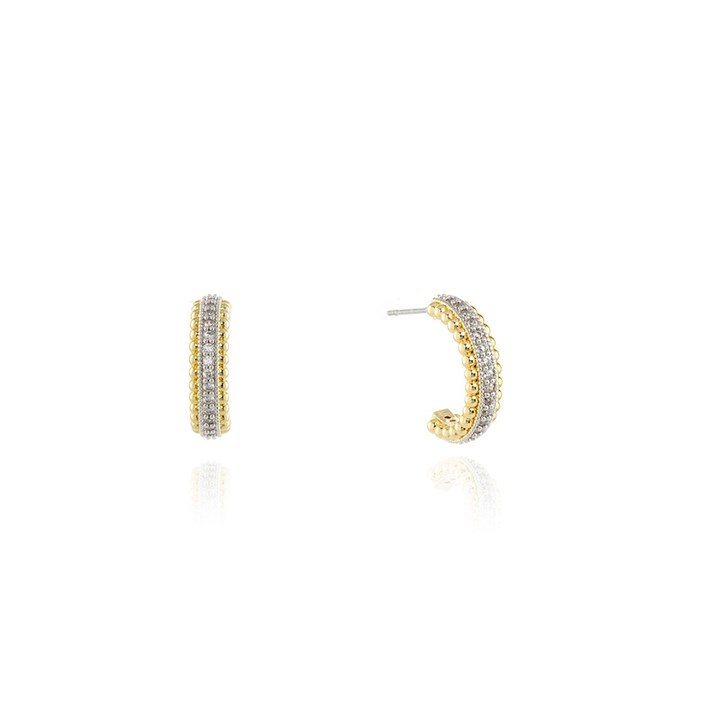 Cachet London Gold Tone Bobble Edge Hoop Earrings - J74176