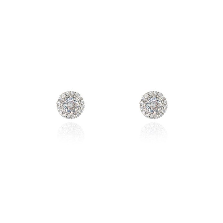 Cachet London Silver Tone Halo Stud Earrings - J74181