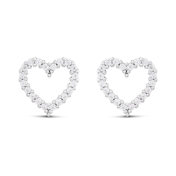 Cachet London Silver Tone Open Heart Earrings - J74219