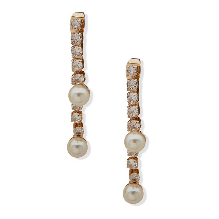 Anne Klein Gold Tone Crystal Drop Earrings - J78348