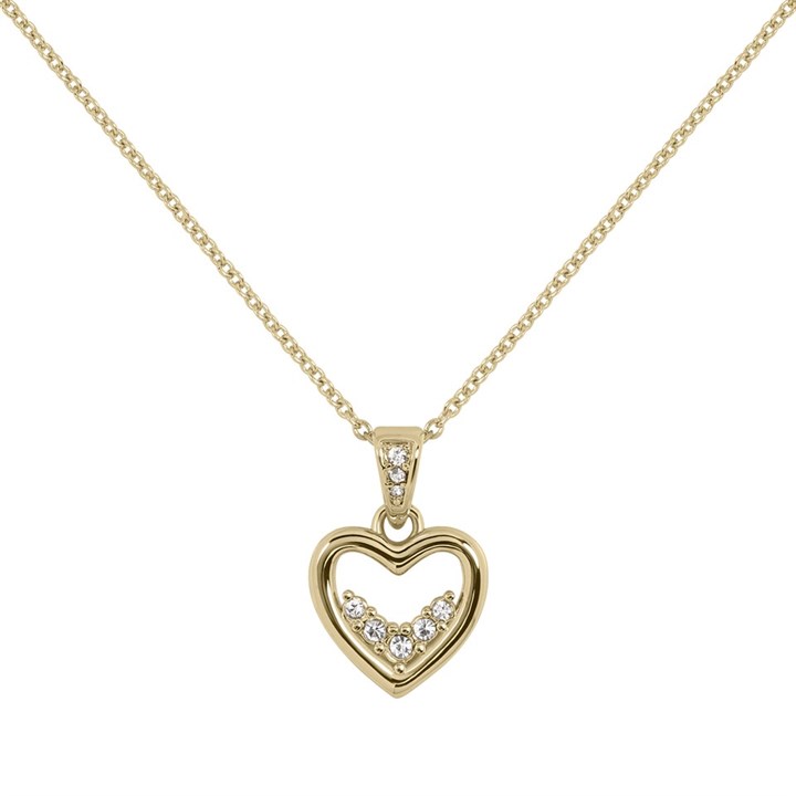 Radley RYJ2506S 18ct Gold Plated Stone Set Open Heart Necklace - J81161