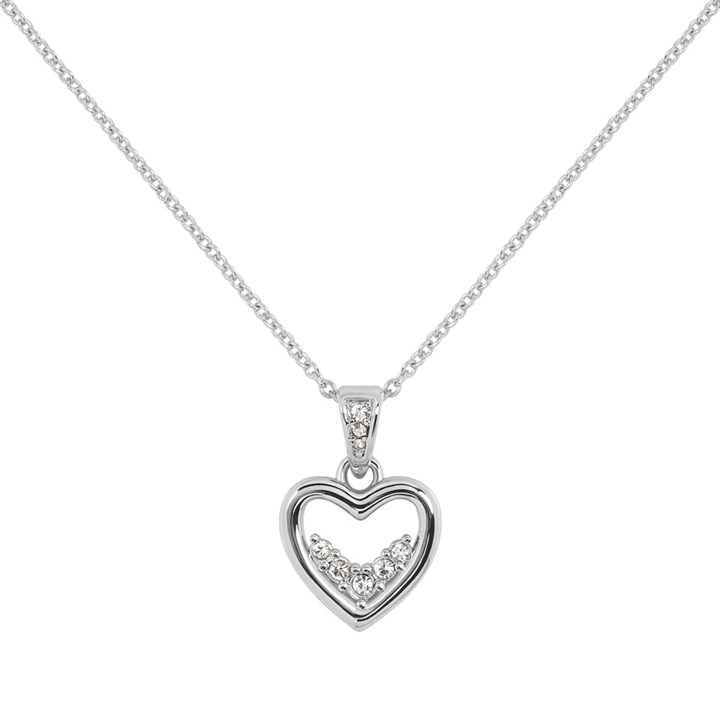 Radley RYJ2507S Silver Tone Stone Set Open Heart Necklace - J81162