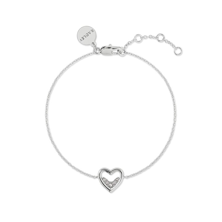 Radley RYJ3461S Silver Tone Stone Set Open Heart Bracelet - J81163