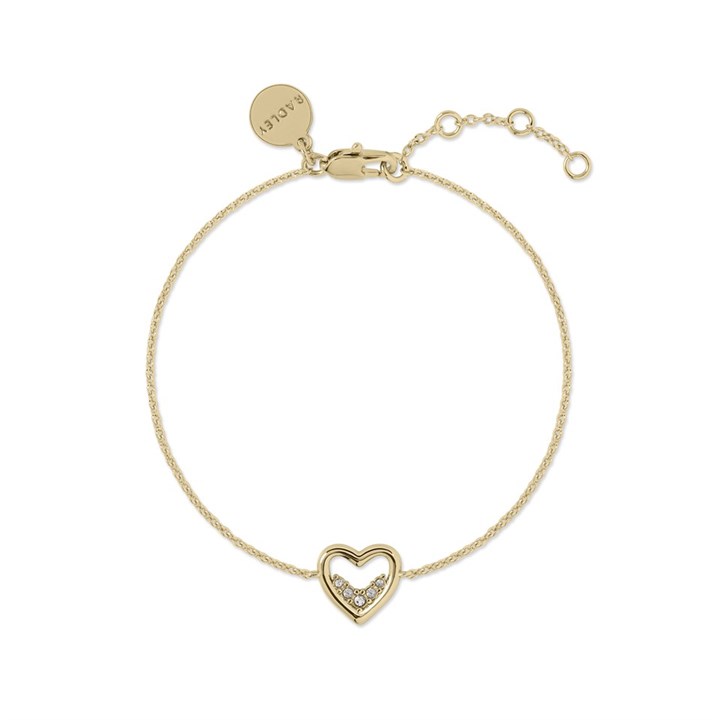 Radley RYJ3462S 18ct Gold Plated Stone Set Open Heart Bracelet - J81164