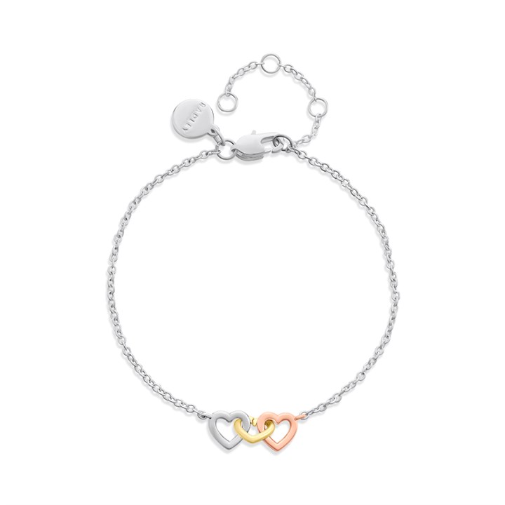 Radley RYJ3655S Gold Plated Silver Tone Rose Tone Triple Heart Bracelet - J81172