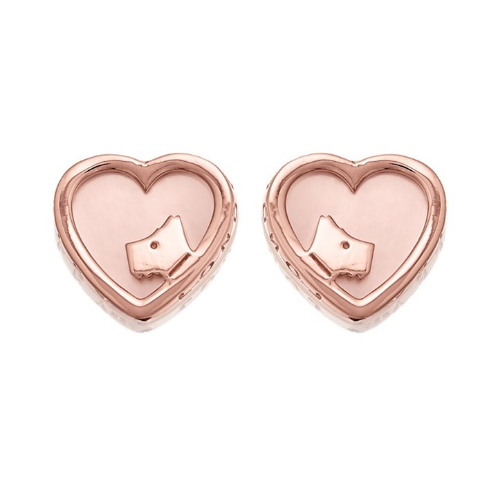 Radley RYJ1066 Rose Plated Silver Heart Stud Earrings - J8132