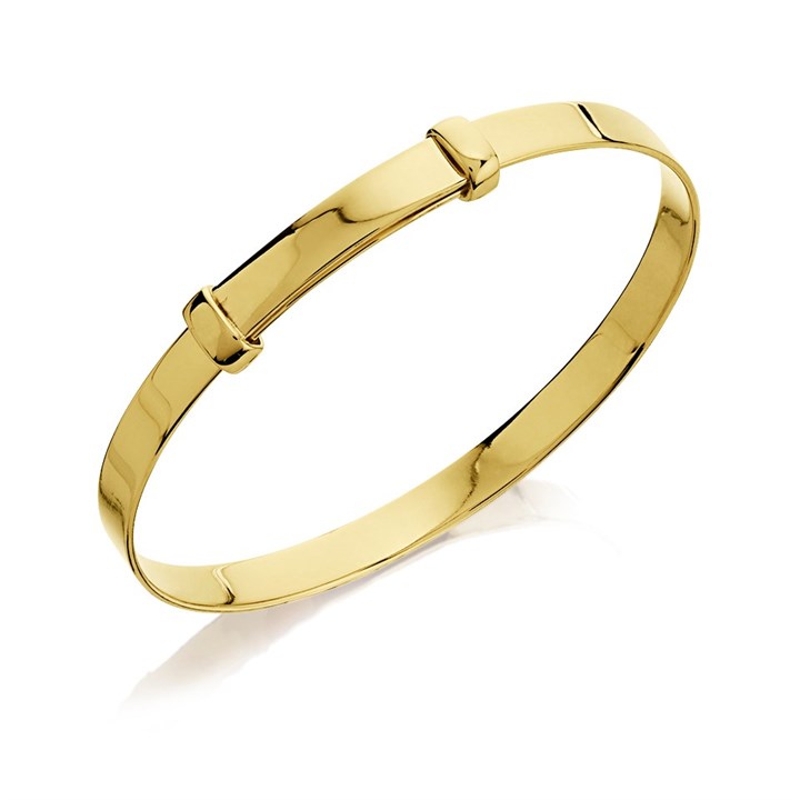 Little Star Gold Plated Silver Expanding Children's Bangle - J83128