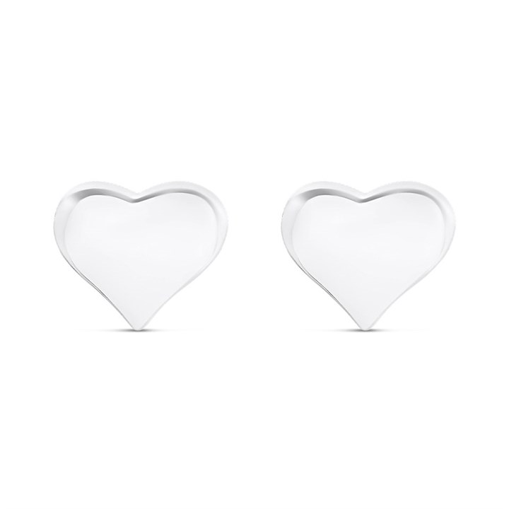 Little Star Silver Heart Stud Earrings - J83139